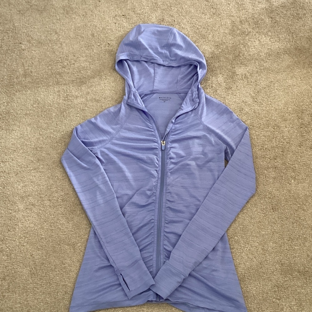 Athleta Light Purple Ruched Hoodie small - Picture 4 of 7